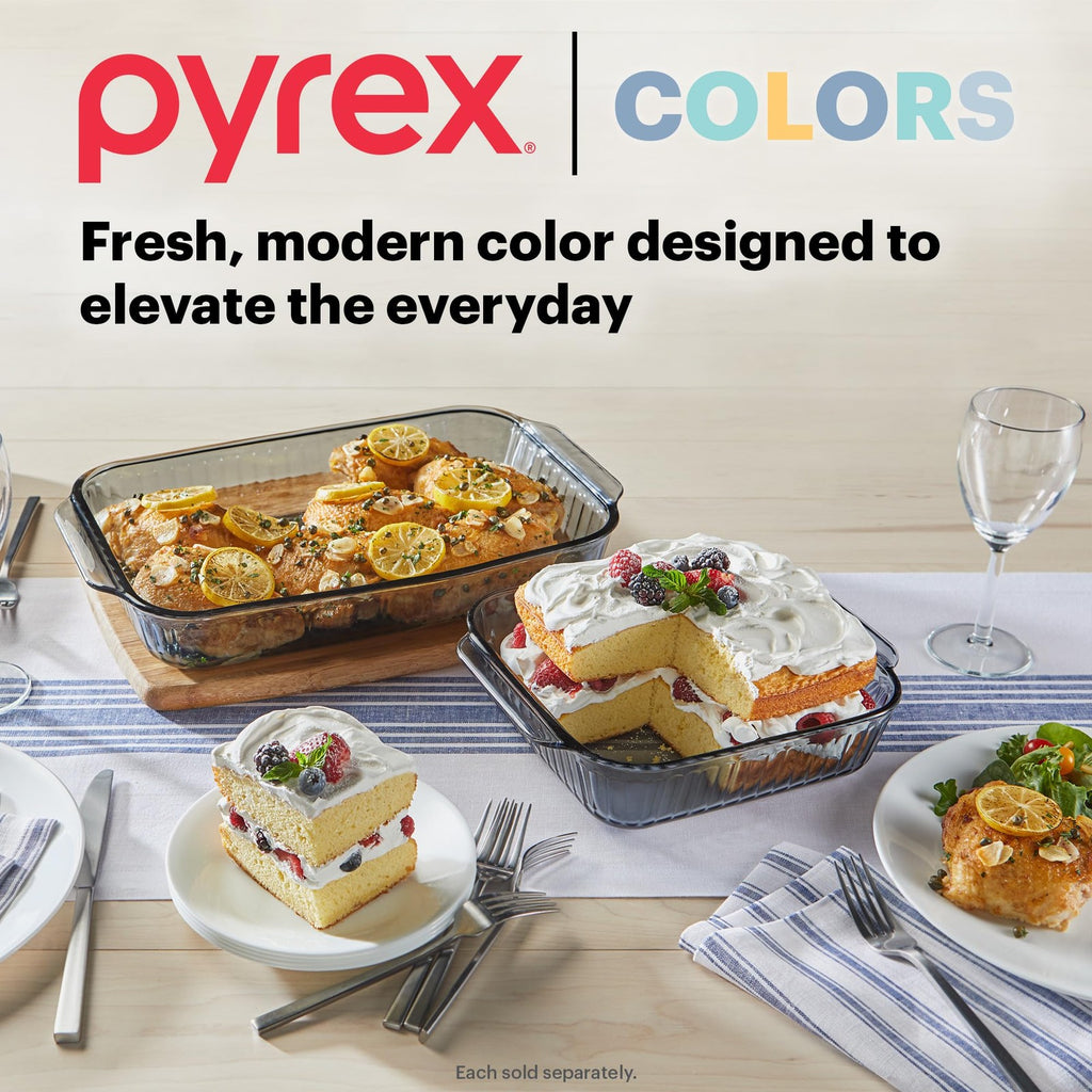 Pyrex 8x8 Oblong Baking Dish w/ Lid, Dishwasher & Microwave Safe