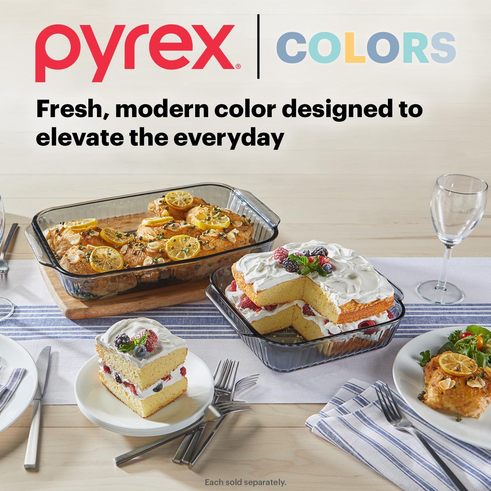 Pyrex 8x8 Oblong Baking Dish w/ Lid, Dishwasher & Microwave Safe