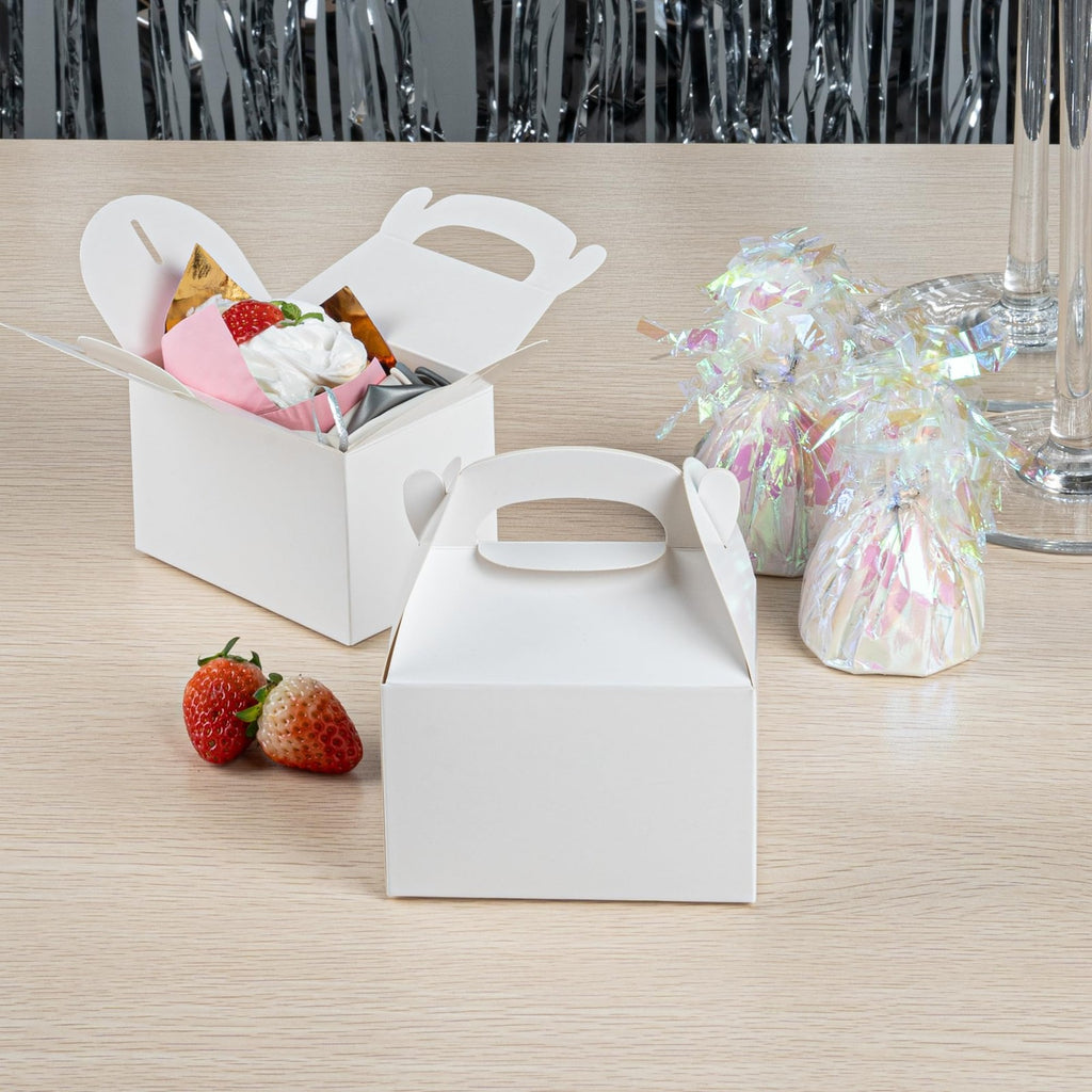 Greaseproof White Gable Boxes 4x2.5x2.5in - 25 Count Party Favors