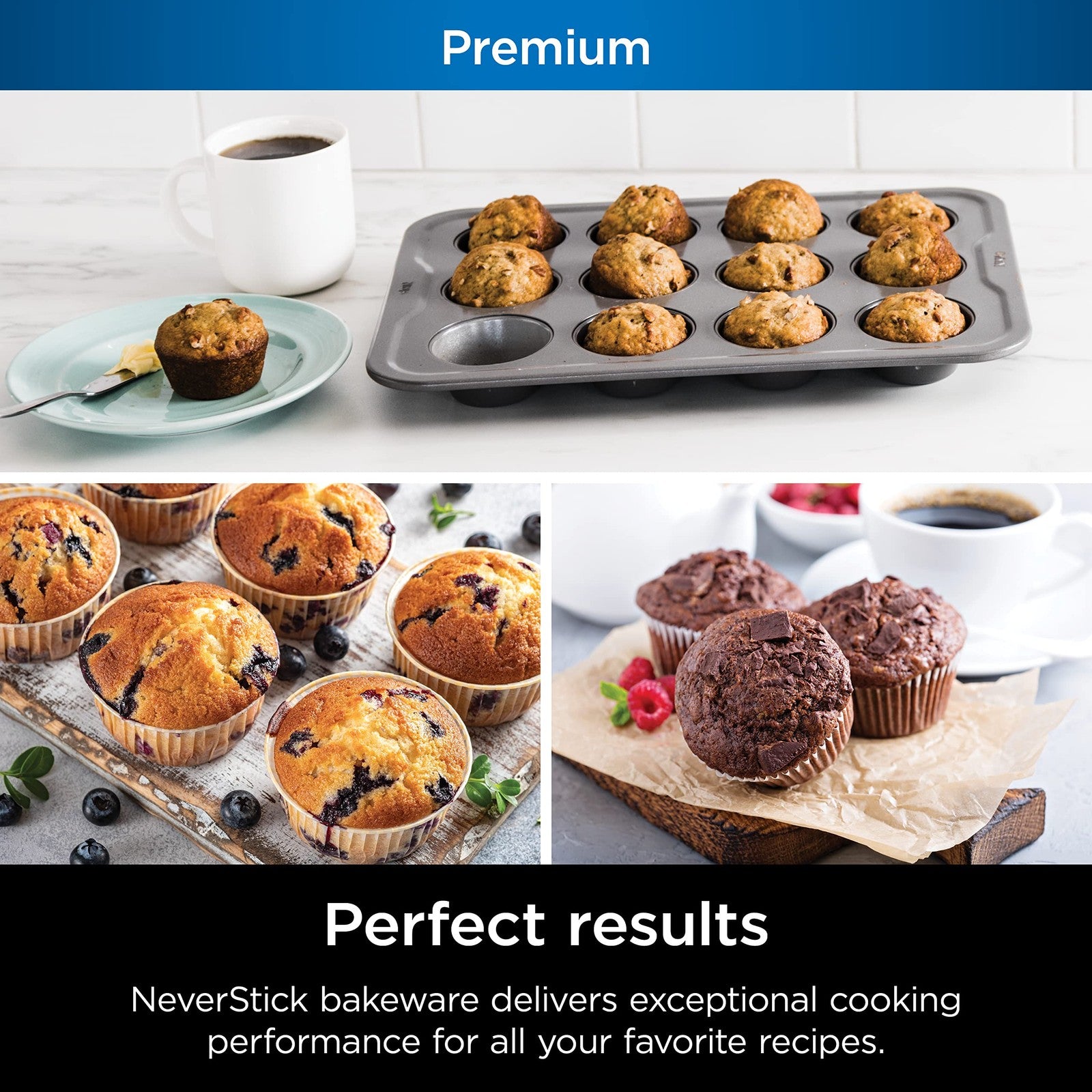 12 Cup Nonstick Muffin Pan, Ninja Foodi NeverStick, Oven Safe 500°F