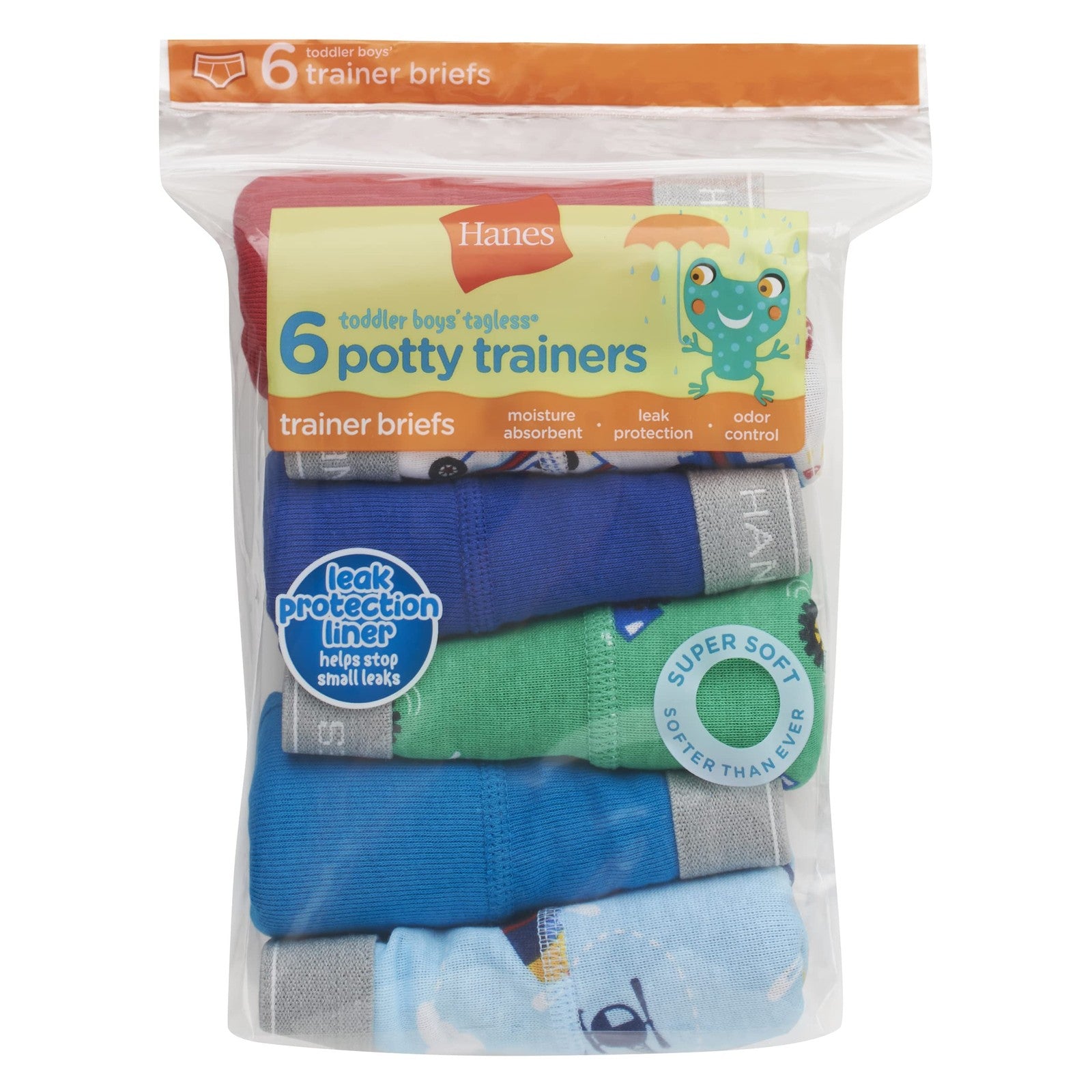 Hanes Toddler Boys Potty Trainer Boxer Briefs, 6-Pack