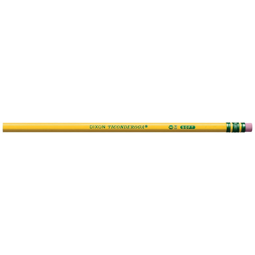 Ticonderoga Wood-Cased Pencils, Unsharpened, 2 HB Soft, Yellow, 48 Count