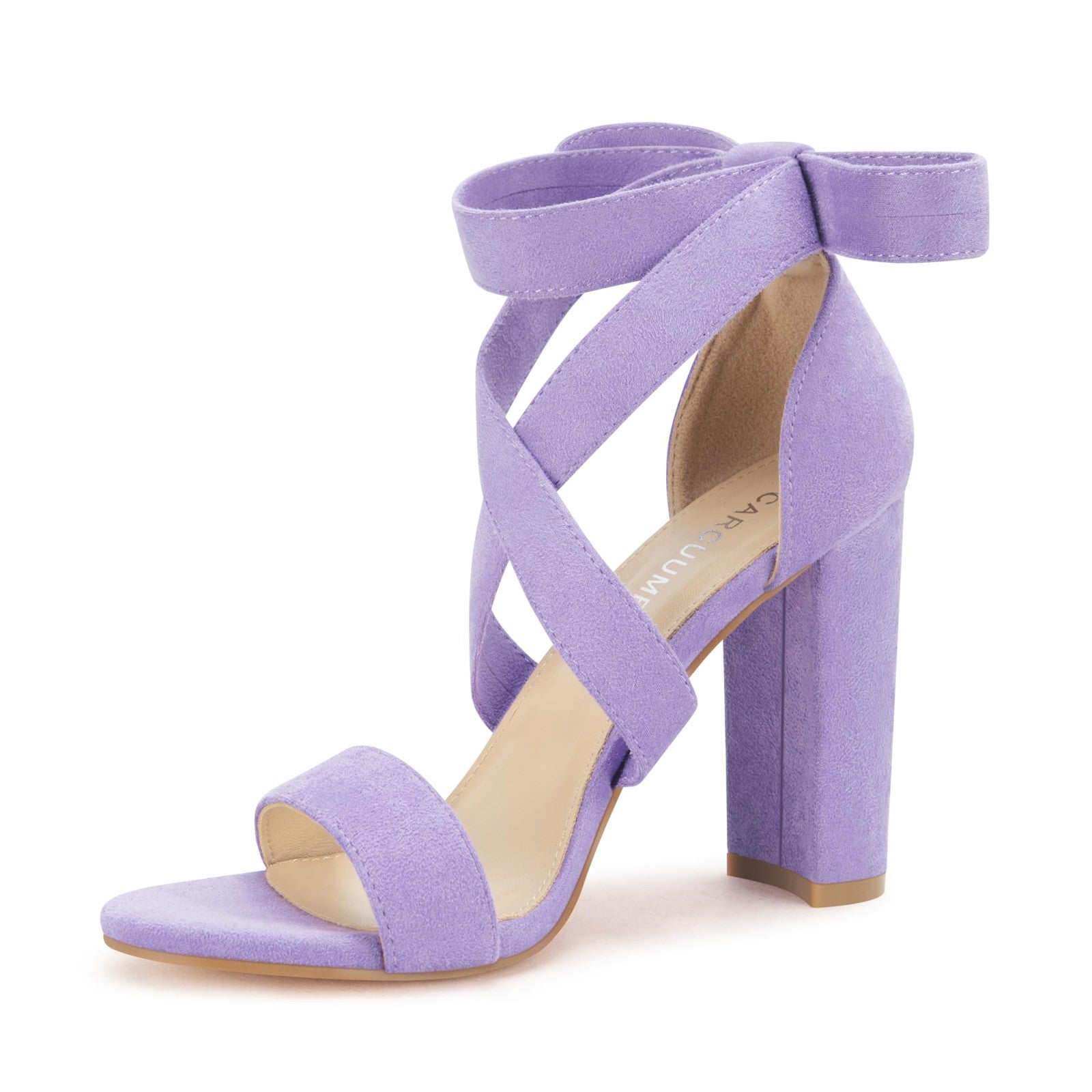 Strappy Heels for Women Chunky Heels High Heeled Sandals with Lace Up Sandals, 9