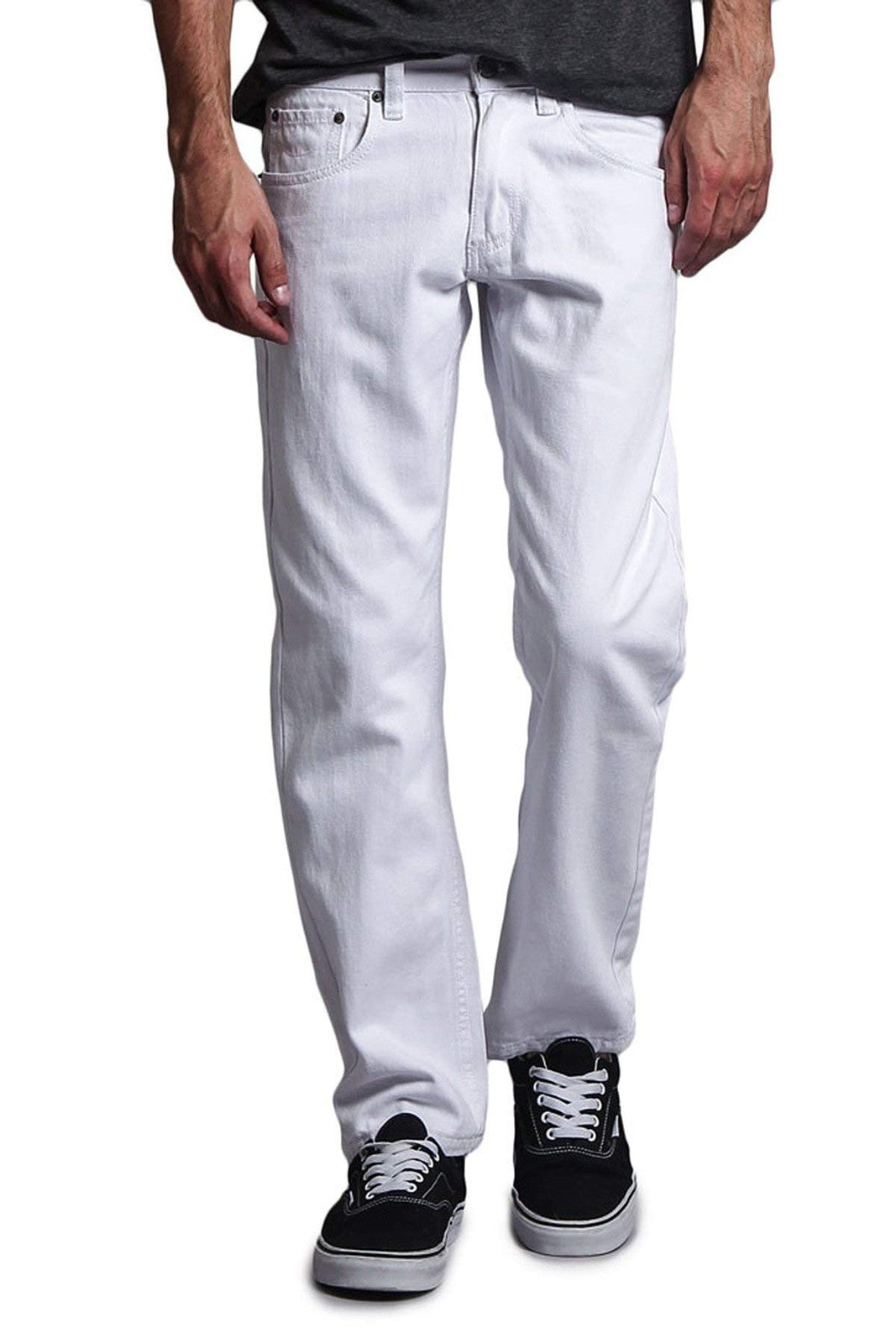 VICTORIOUS Men's Slim Fit Colored Jeans GS21 - White - 38/30