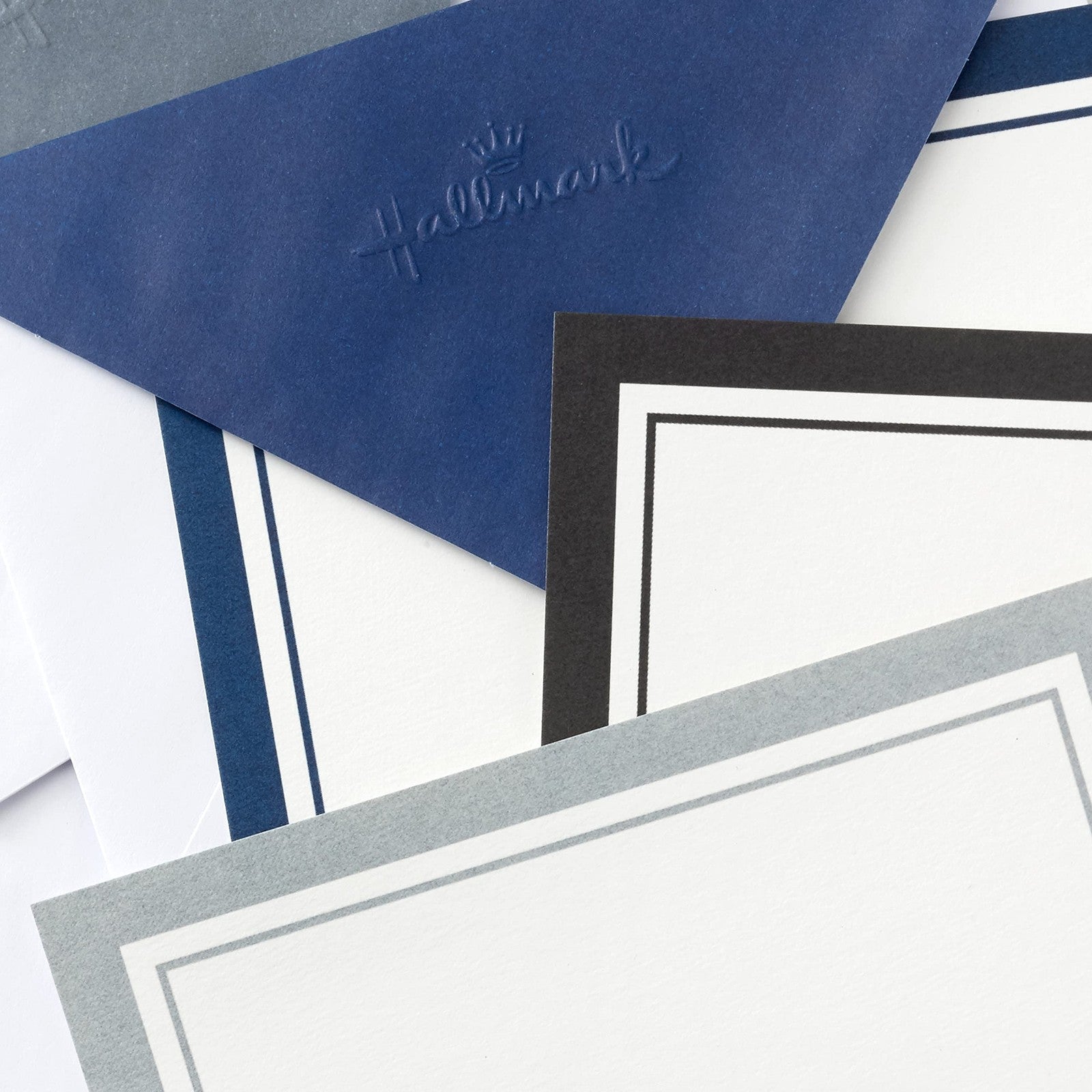 40 Striped Blank Cards & Envelopes Set w/ Organizer for All Occasions