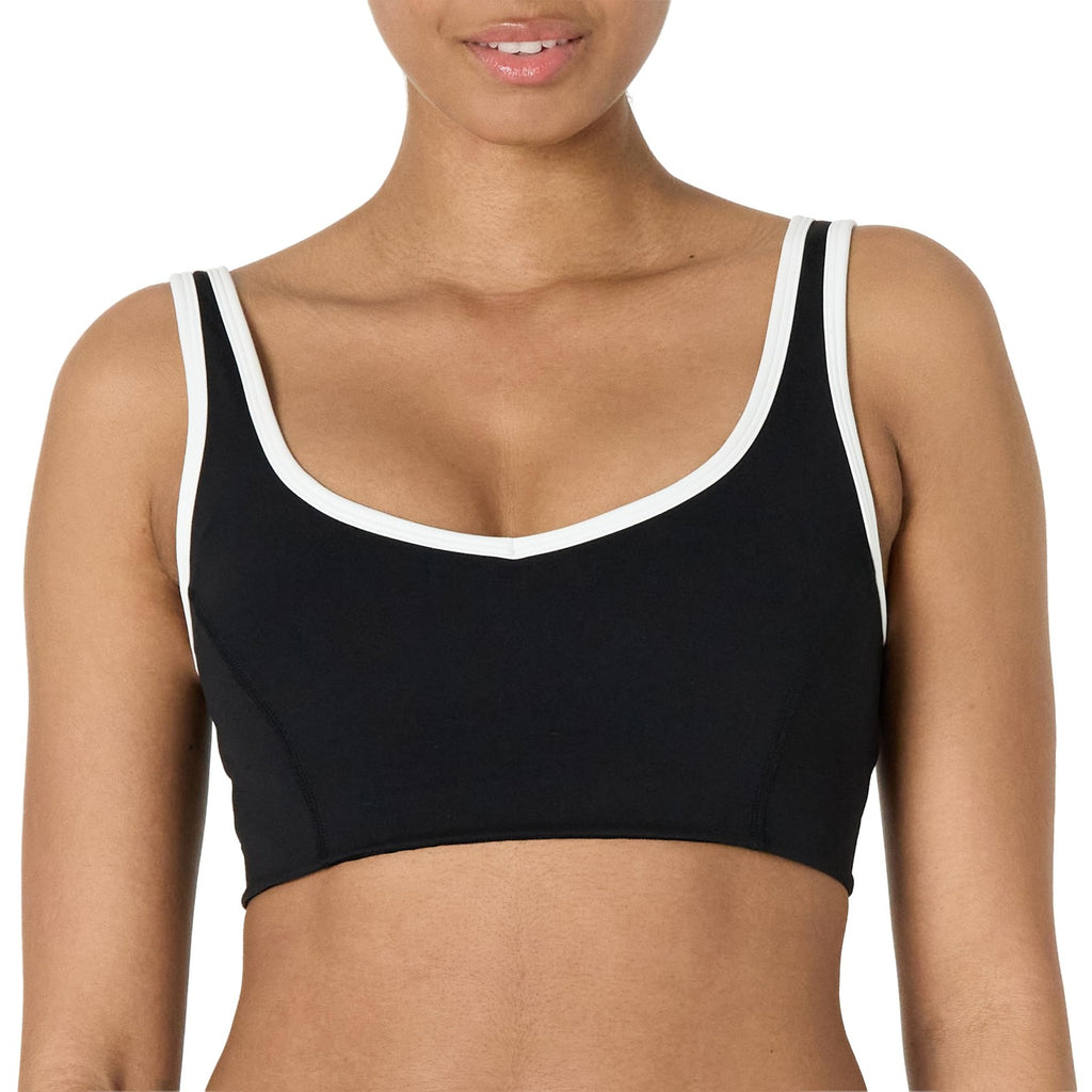 FormFlex Large Sports Bra, V-Neck, Black/White, Light Support