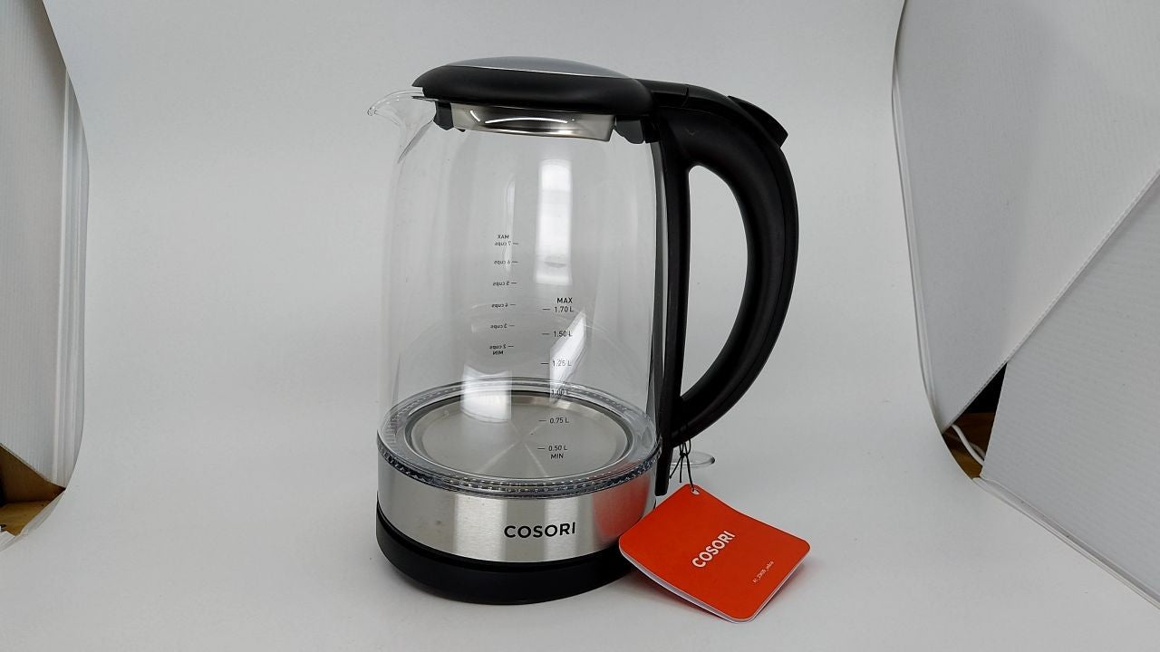 Cosori 1.8 Quart Electric Kettle, Glass, Black, Fast Boil, 1500W