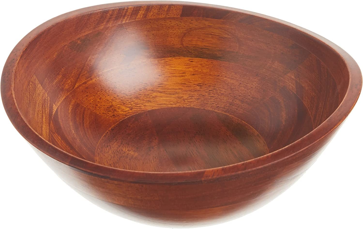 Small Cherry Wavy Rim Beechwood Bowl, 7.5in x 7.25in, Serving Salad/Fruit