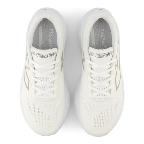 New Balance Women's Fresh Foam 1080 V14 Running Shoe 6.5 W White/Gold