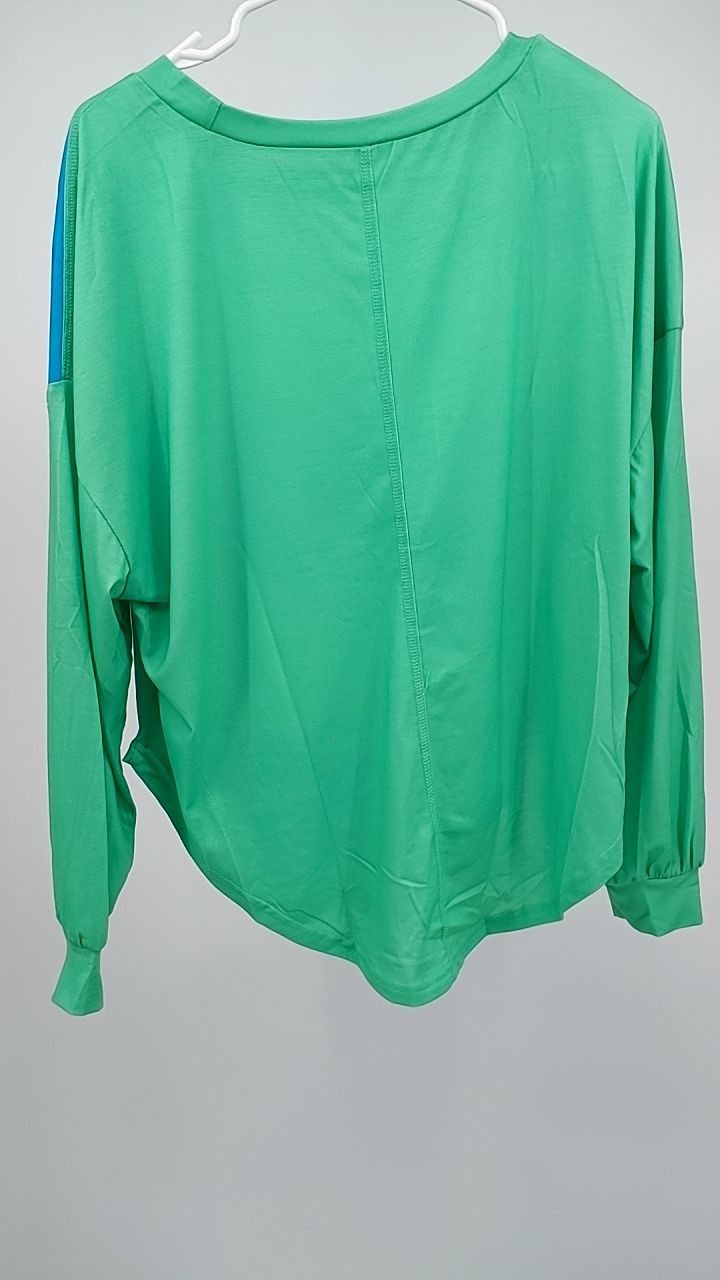 Women Colorblock Striped Drop Shoulder Sweatshirts