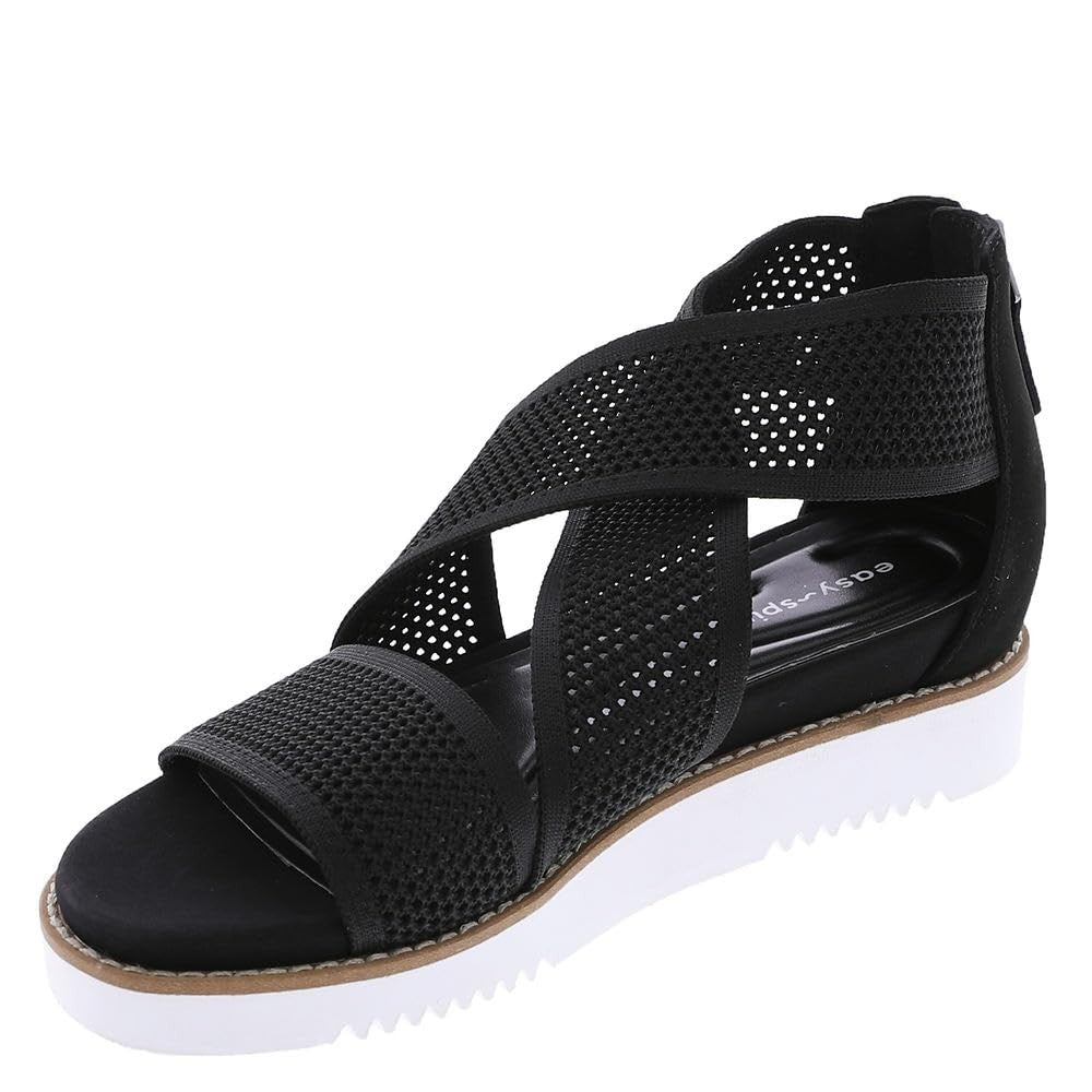Easy Spirit Women's Wander2 Flat Sandal, Black, 9