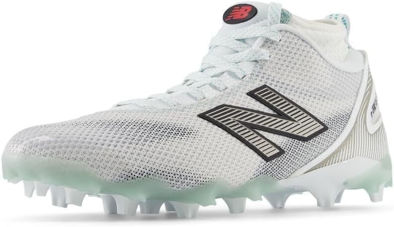 New Balance Men's FreezeLX V5 Lacrosse Shoe, White/Black, 10 W