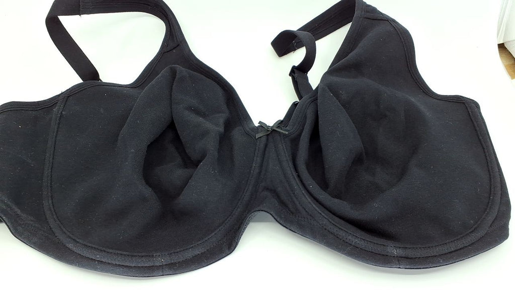 Fruit of the Loom Plus-Size Unlined Underwire Bra 46DD Black Cotton
