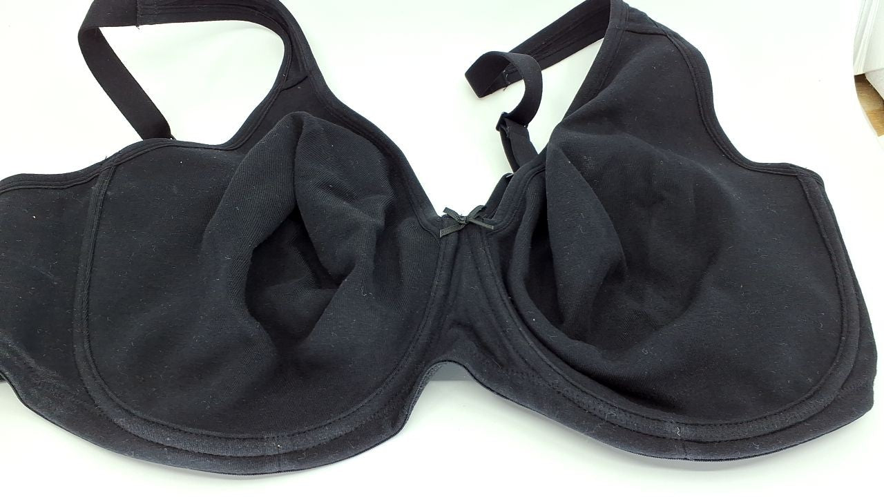 Fruit of the Loom Plus-Size Unlined Underwire Bra 46DD Black Cotton