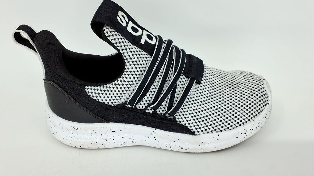 adidas Lite Racer Adapt 7.0 Sneaker, White/Black/Black, 13 US Unisex Little Kid