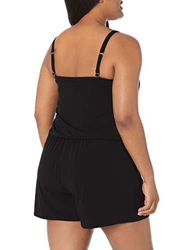 Maxine of Hollywood Women's Plus Size 20W Black One Piece Swimsuit