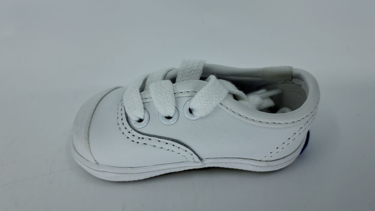 Keds Kid's Champion Lace Toe Cap Sneaker, White, 1 Medium Little Kid