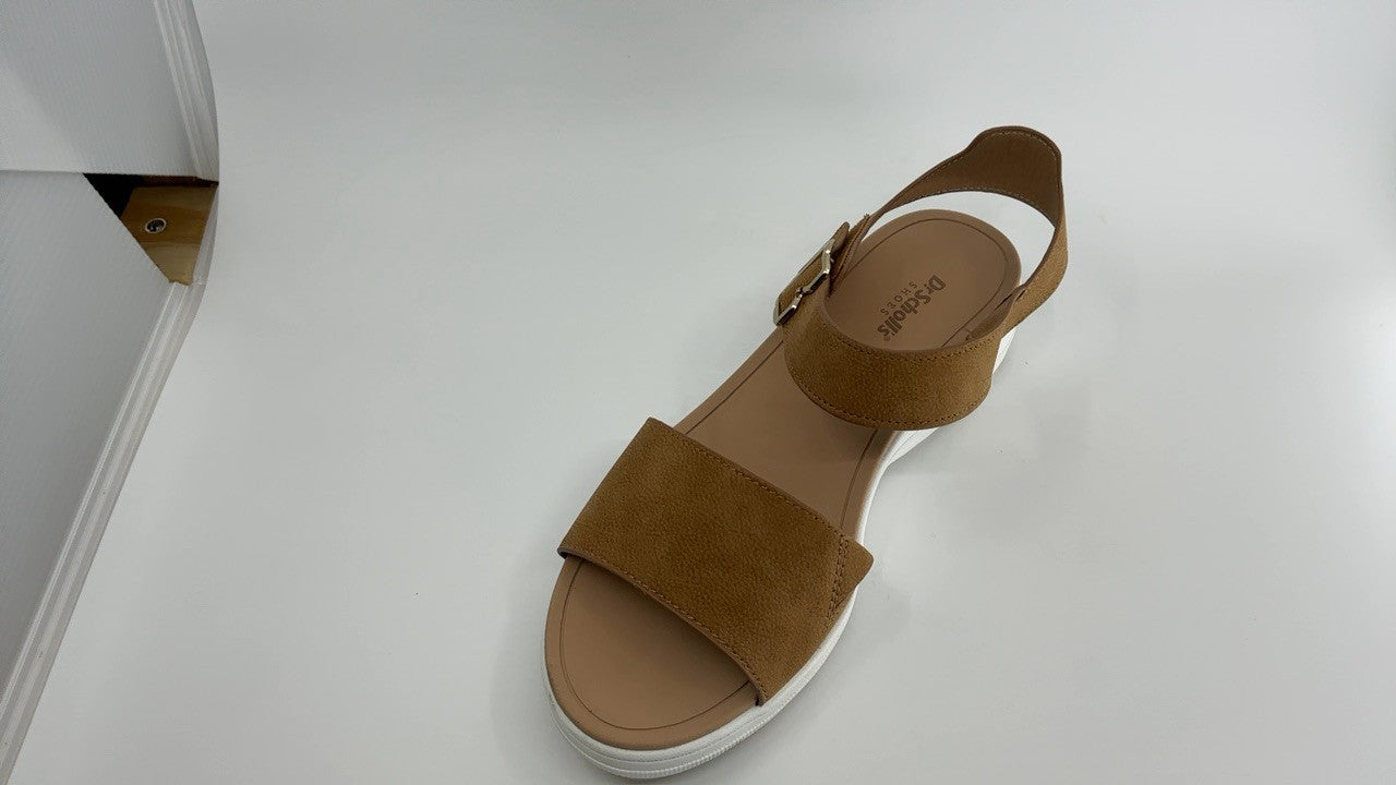 Dr. Scholl's Shoes Shoes Womens Time Off Sky Sandal Honey Brown Smooth 9.5 M