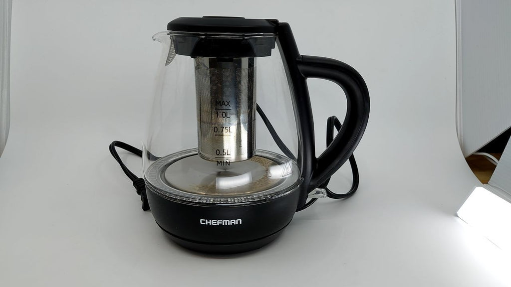Chefman 1L Electric Kettle, Boil-Dry Protection, Stainless Steel Filter
