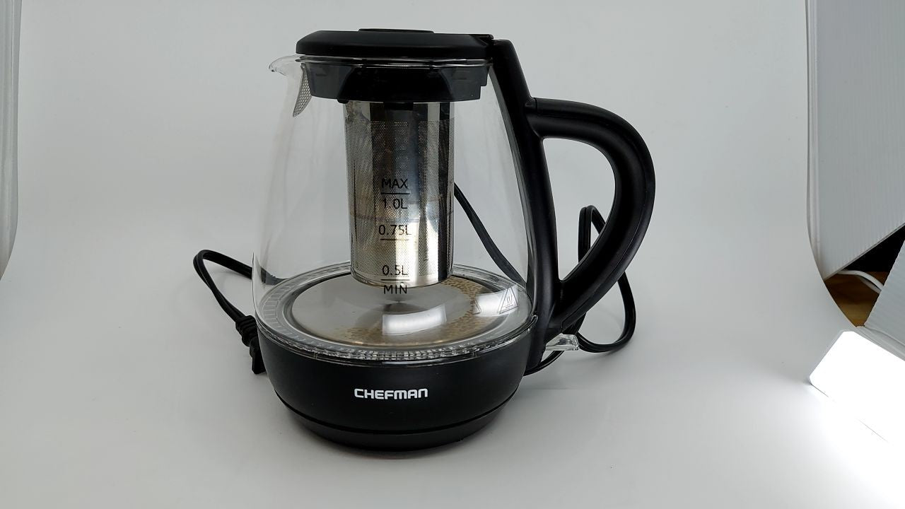 Chefman 1L Electric Kettle, Boil-Dry Protection, Stainless Steel Filter