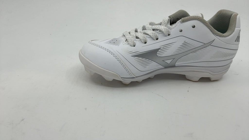 Cushionrevo Finch Jr. Girls Softball Cleat, White-Silver, Size 3 Big Kid