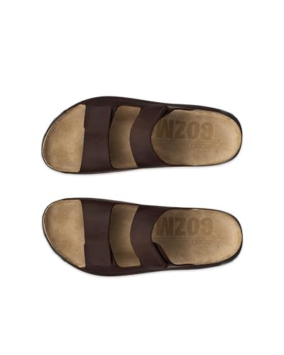 ECCO Men's Cozmo Two Band Slide Sandal, Potting Soil Nubuck, 12-12.5