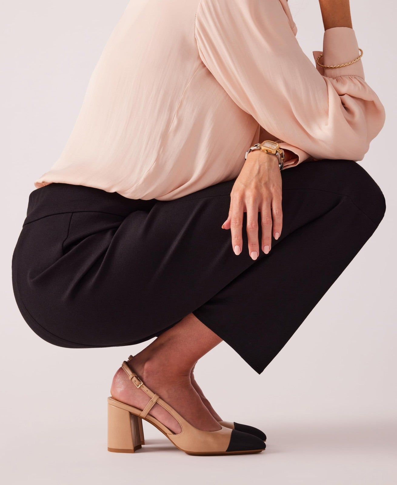 Anne Klein Womens Brooklyn Pump, Nude Black, 7.5