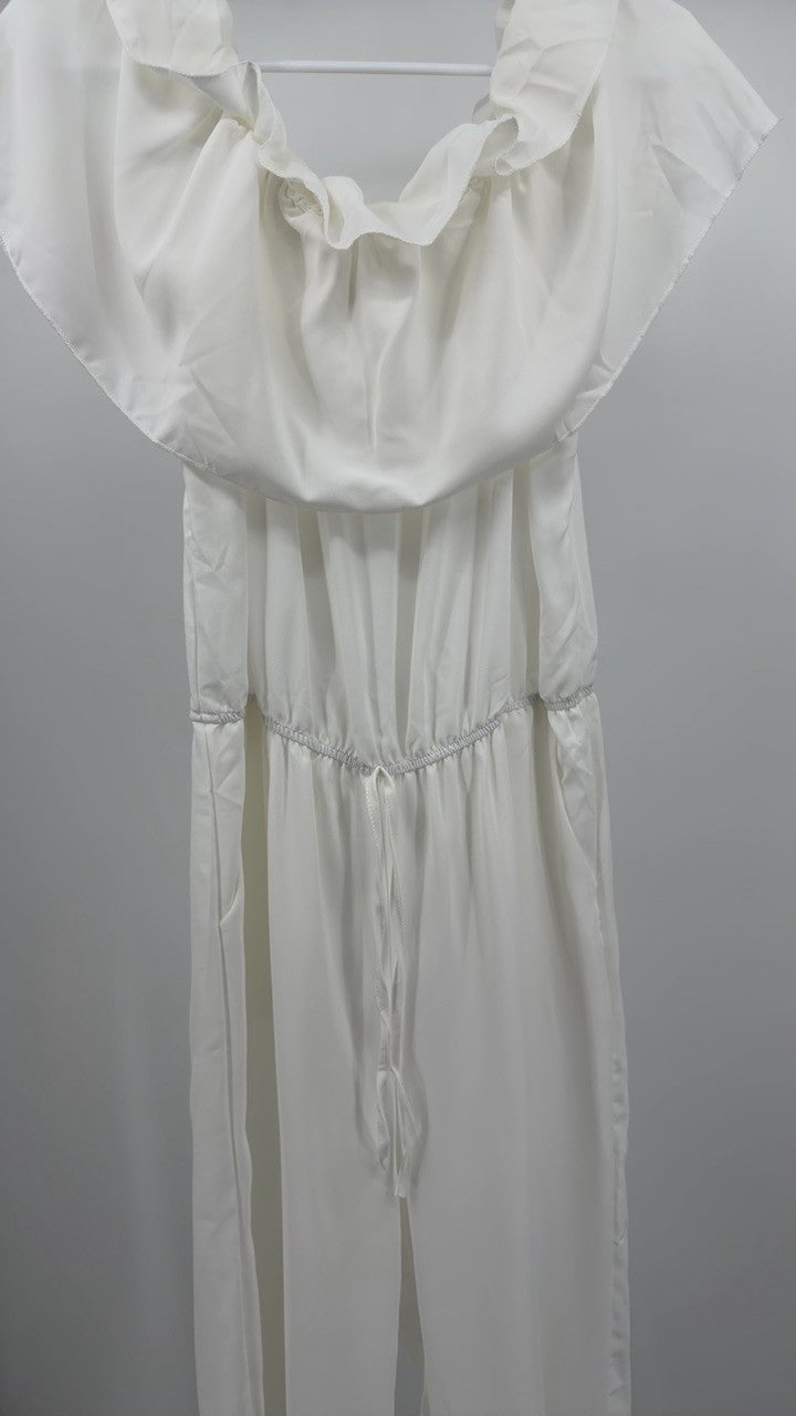 Off-Shoulder Ruffled Wide Leg Jumpsuit