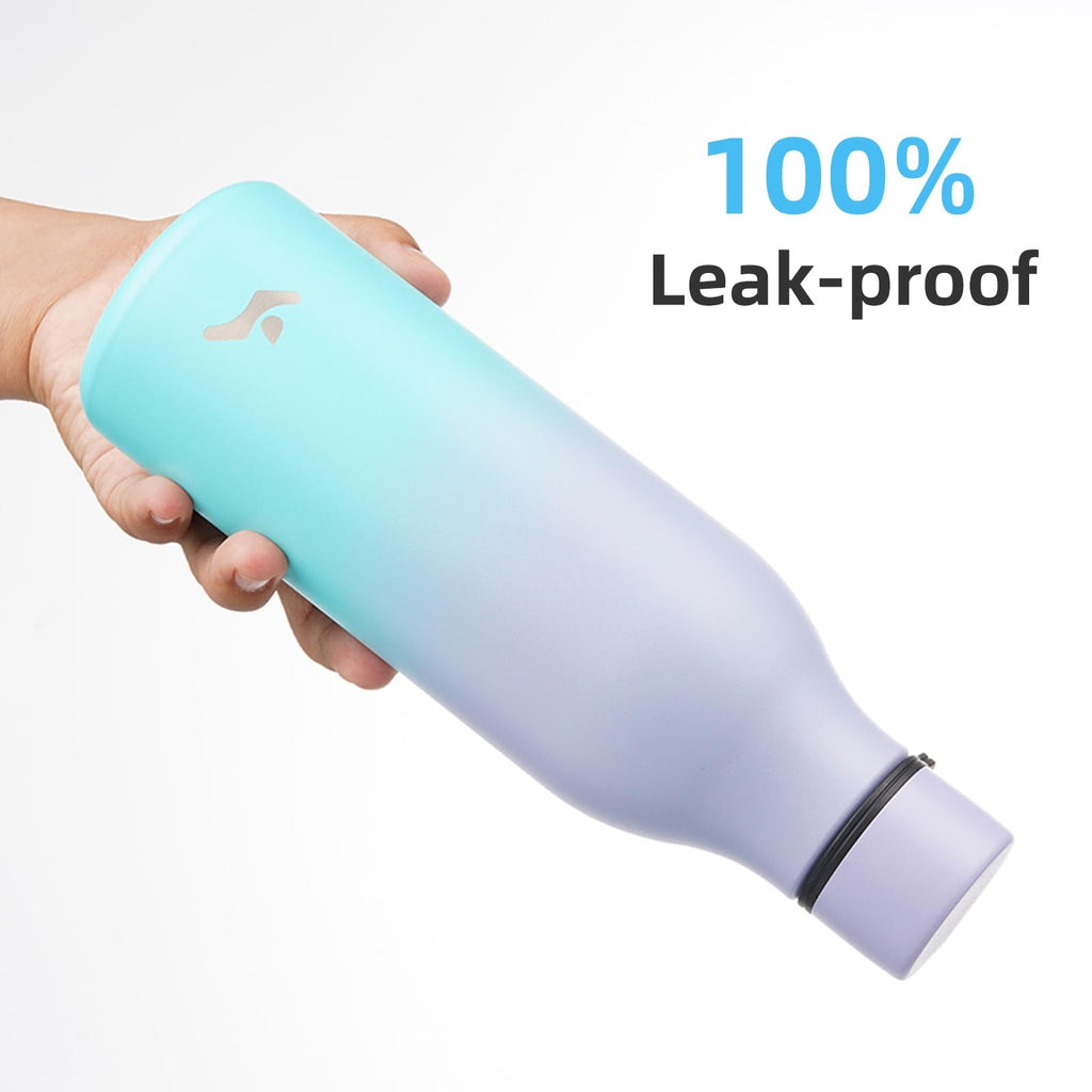 Konokyo 18oz Stainless Steel Flask, Insulated Water Bottle, Lavender Green