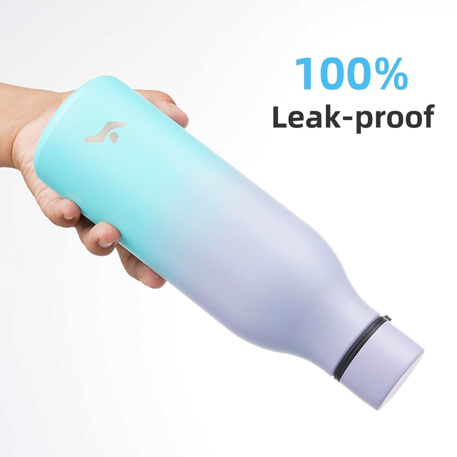 Konokyo 18oz Stainless Steel Flask, Insulated Water Bottle, Lavender Green
