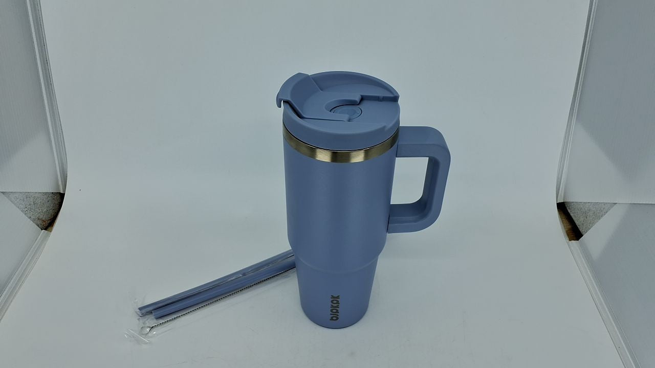 30oz Double Wall Insulated Tumbler w/ Handle - Stainless Steel, Blue