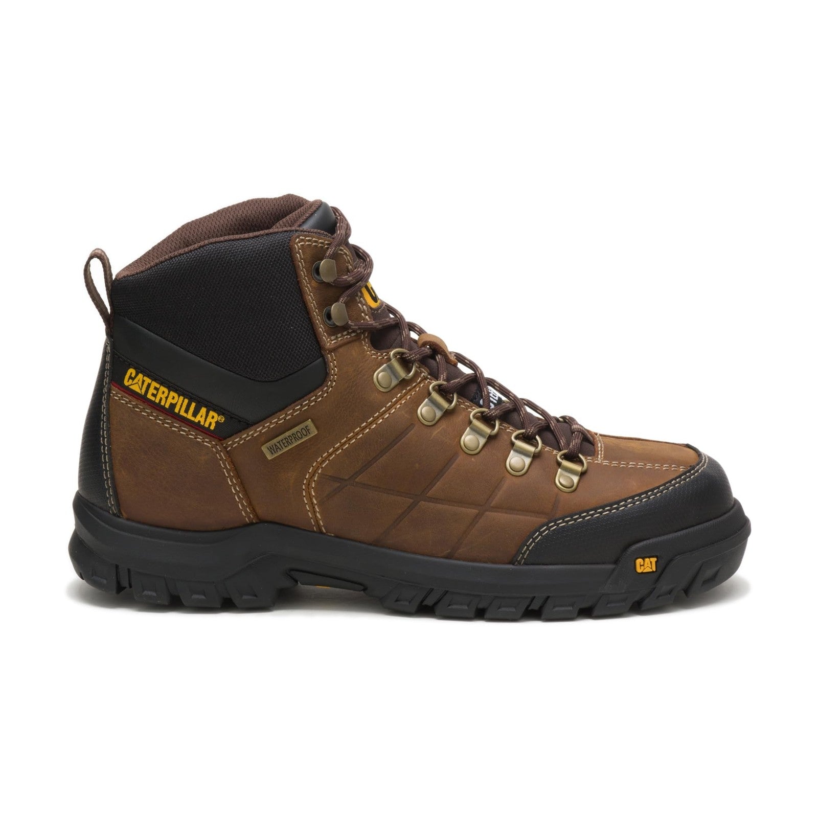 Cat Footwear Men's Threshold Waterproof Steel Toe, Real Brown, 8.5