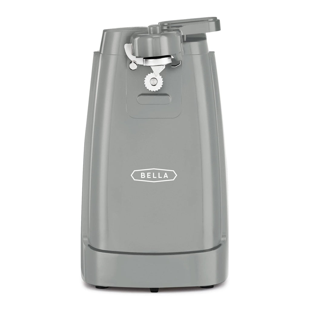 BELLA Electric Can Opener w/ Knife Sharpener, Gray Stainless Steel