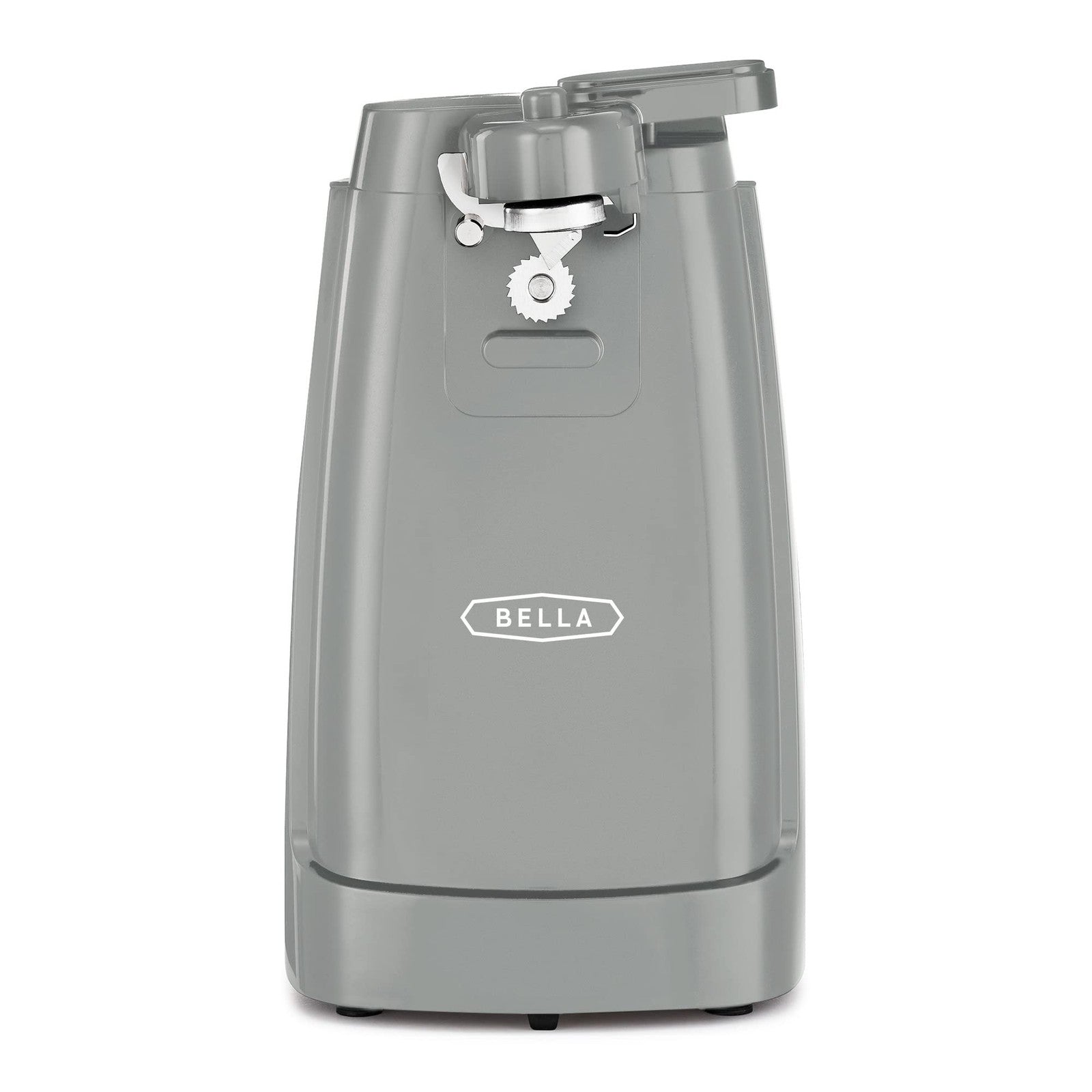 BELLA Electric Can Opener w/ Knife Sharpener, Gray Stainless Steel