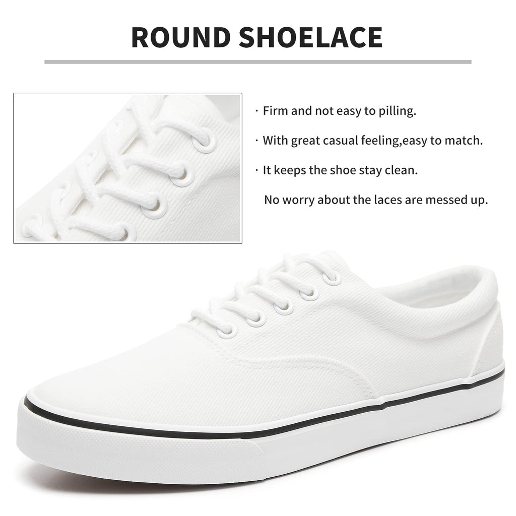 Mens Size 12 White Canvas Sneakers Low Top Fashion Shoes