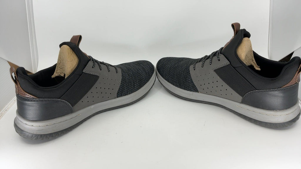 Skechers Men's Classic Fit-Delson-Camden Sneaker, Black/Grey, 10.5