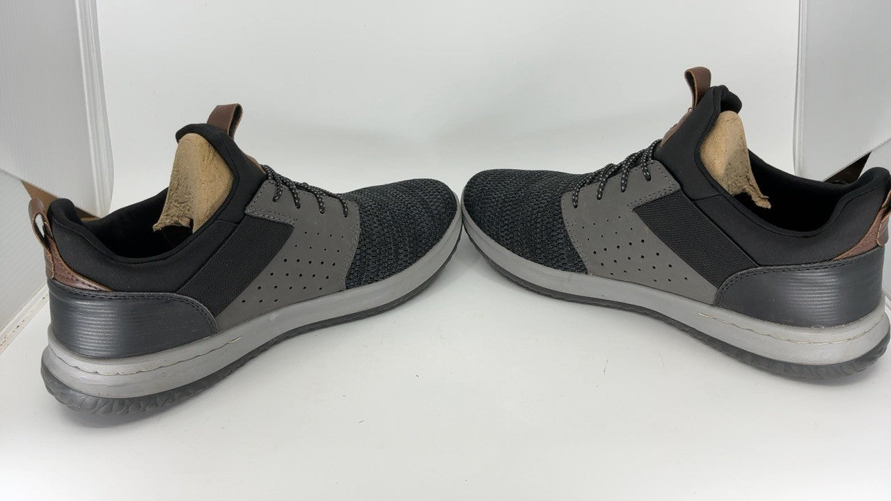 Skechers Men's Classic Fit-Delson-Camden Sneaker, Black/Grey, 10.5