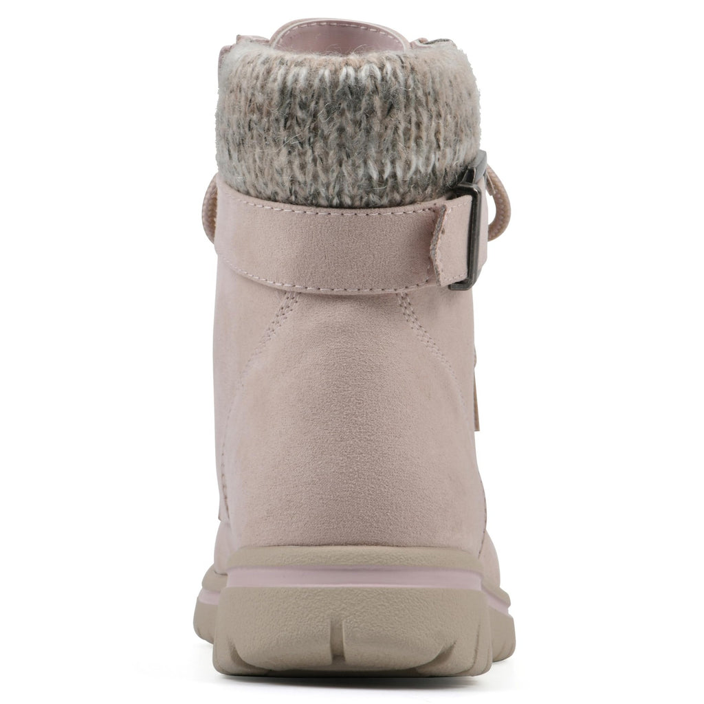 Hearty Lace-Up City Hiker Ankle Boot 7 M Pale Pink Fabric