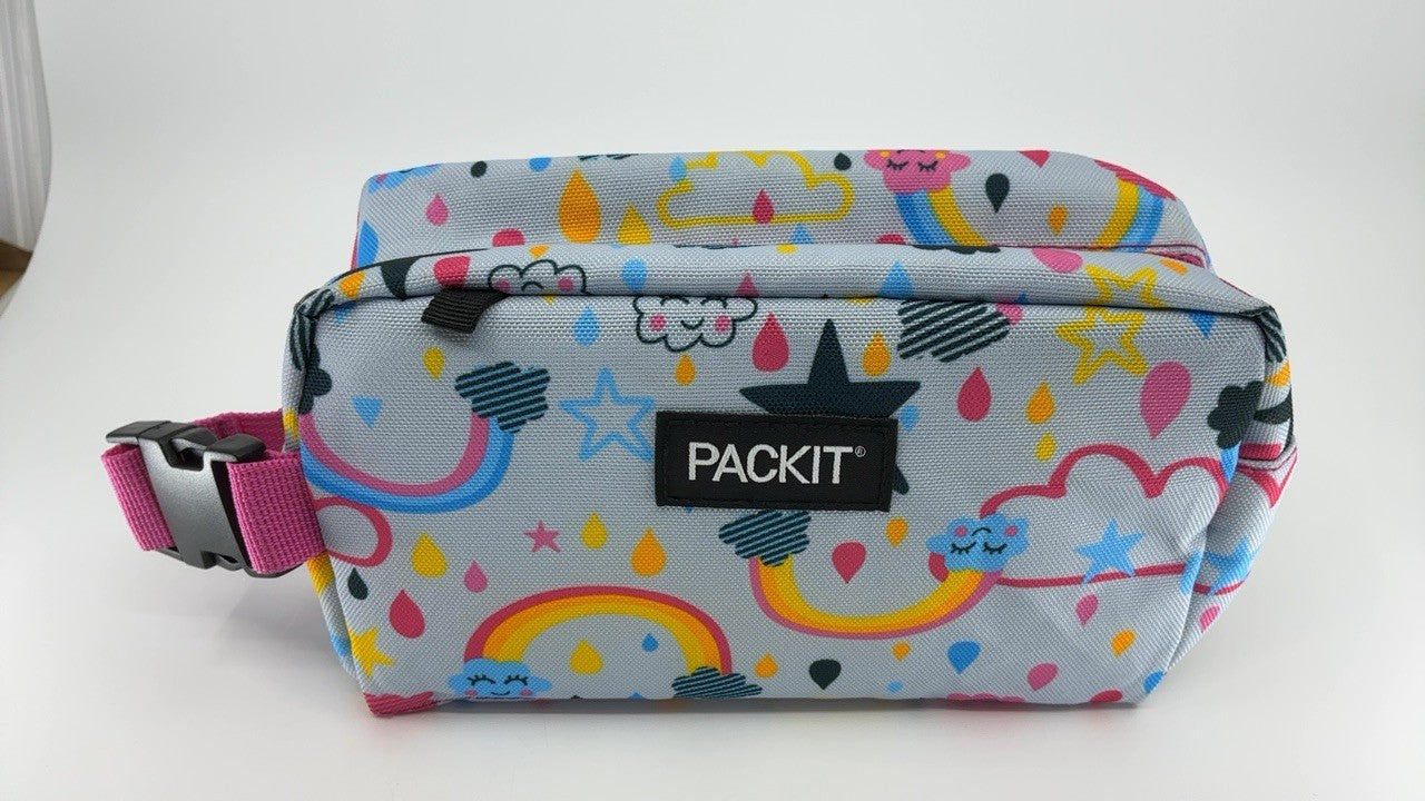 PackIt Freezable Snack Box, Rainbow Sky, EcoFreeze Technology, 9x5 in