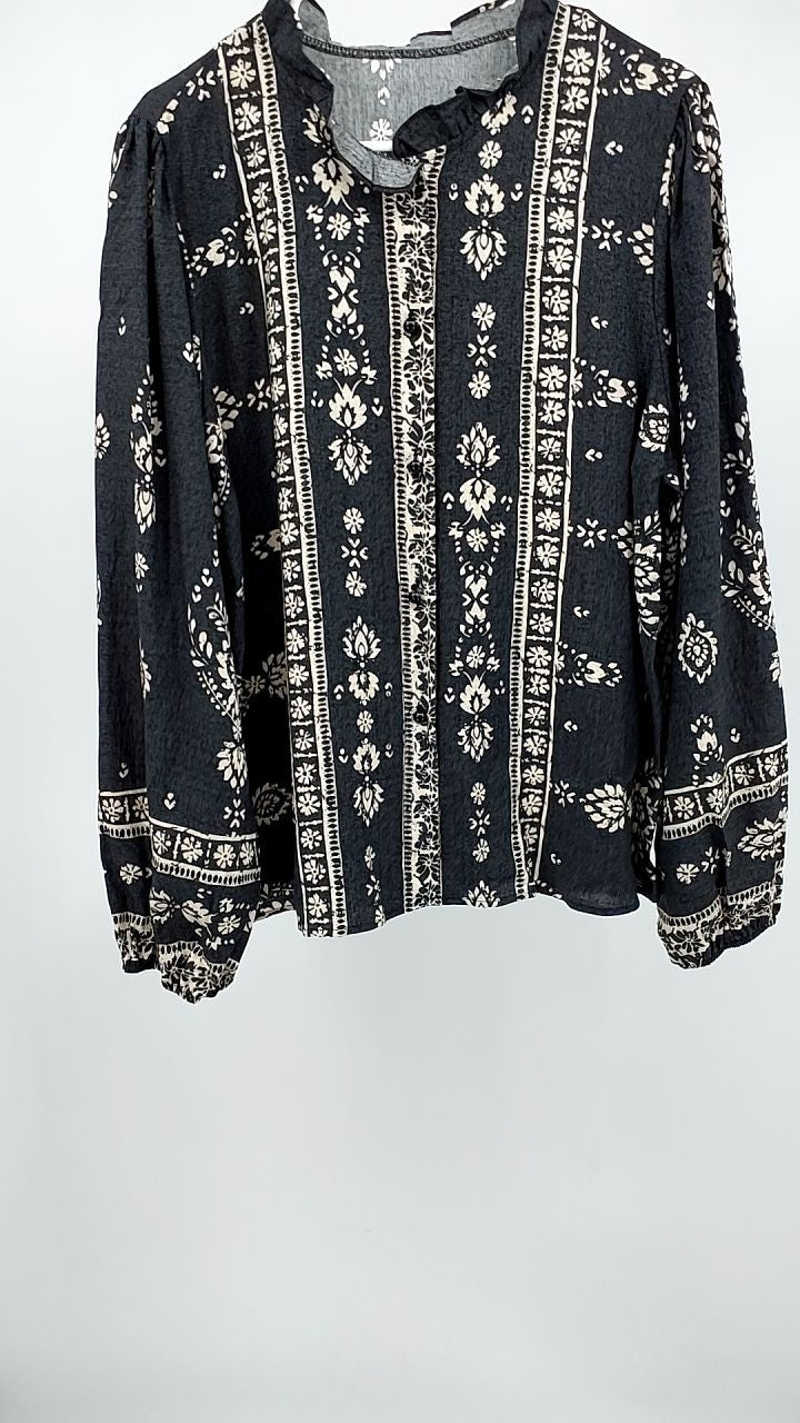 Printed Long Sleeve Blouse