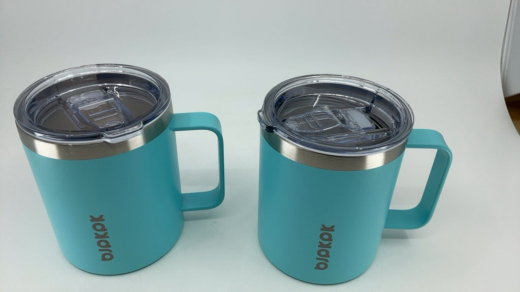 Insulated Coffee Mug Set, 14oz Stainless Steel Tumblers, 2 Pcs, Turquoise