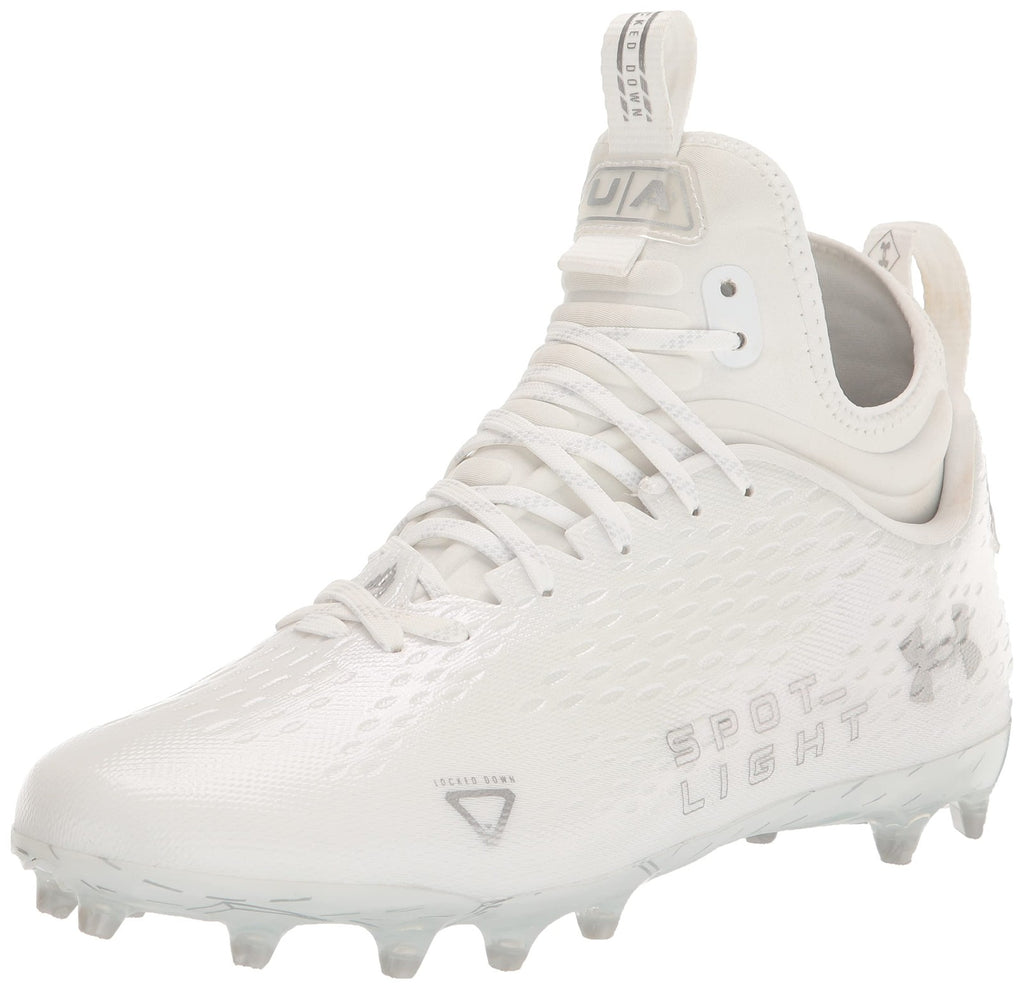 Under Armour Spotlight Lux MC 2.0 Football Shoes, White/Metallic Silver, 11.5