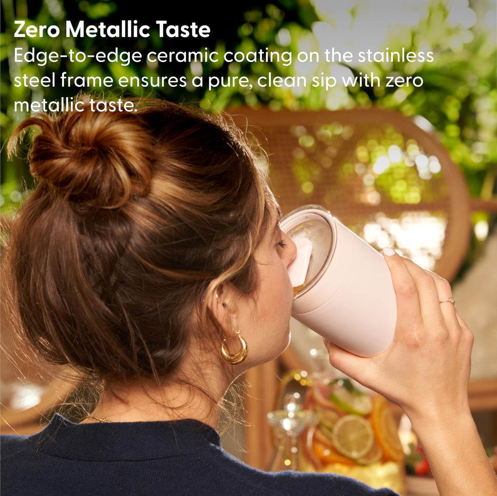 Ceramic Coated 20 oz Insulated Tumbler w/ Wide Mouth Charcoal Terrazzo