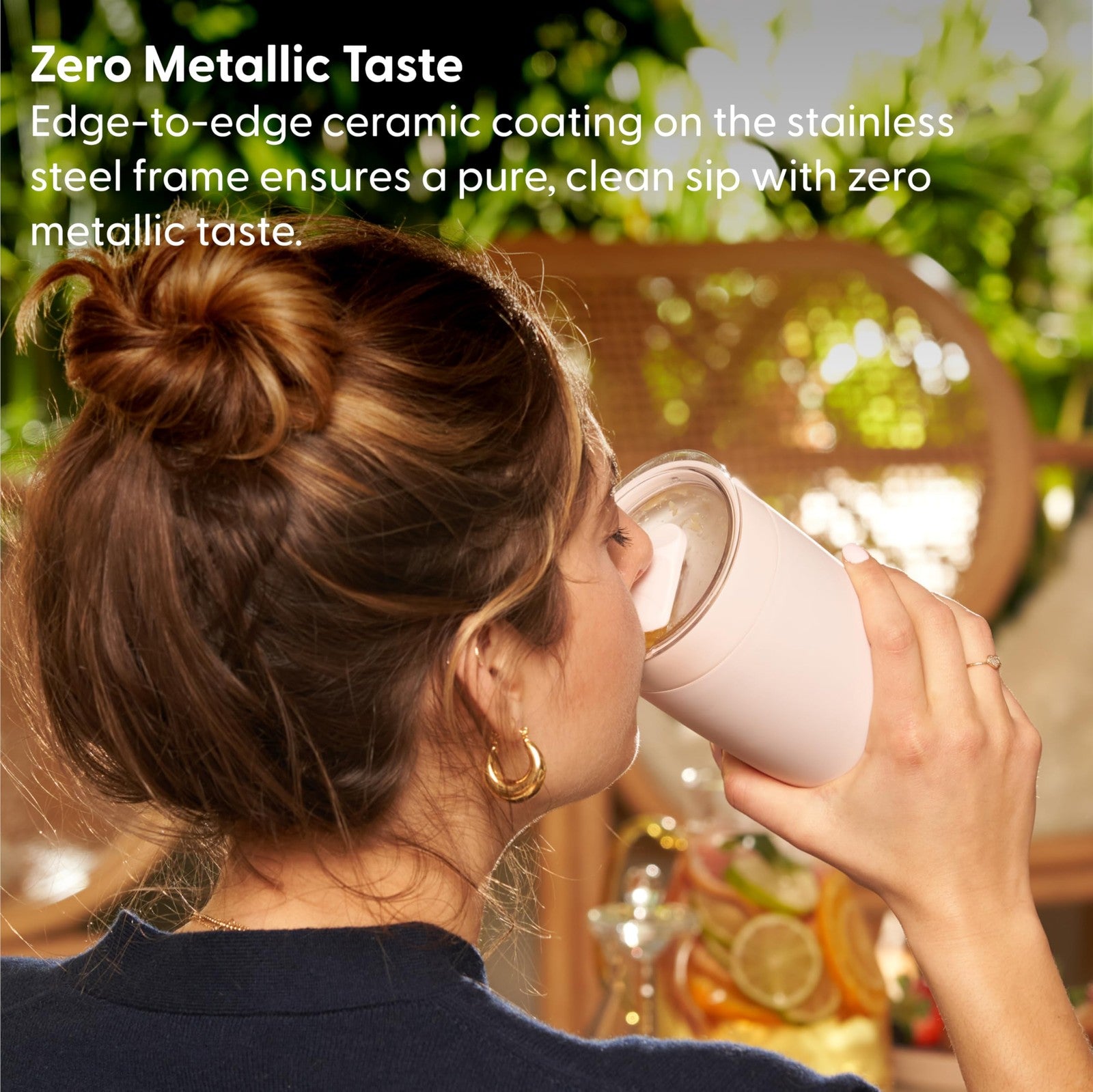 Ceramic Coated 20 oz Insulated Tumbler w/ Wide Mouth Charcoal Terrazzo