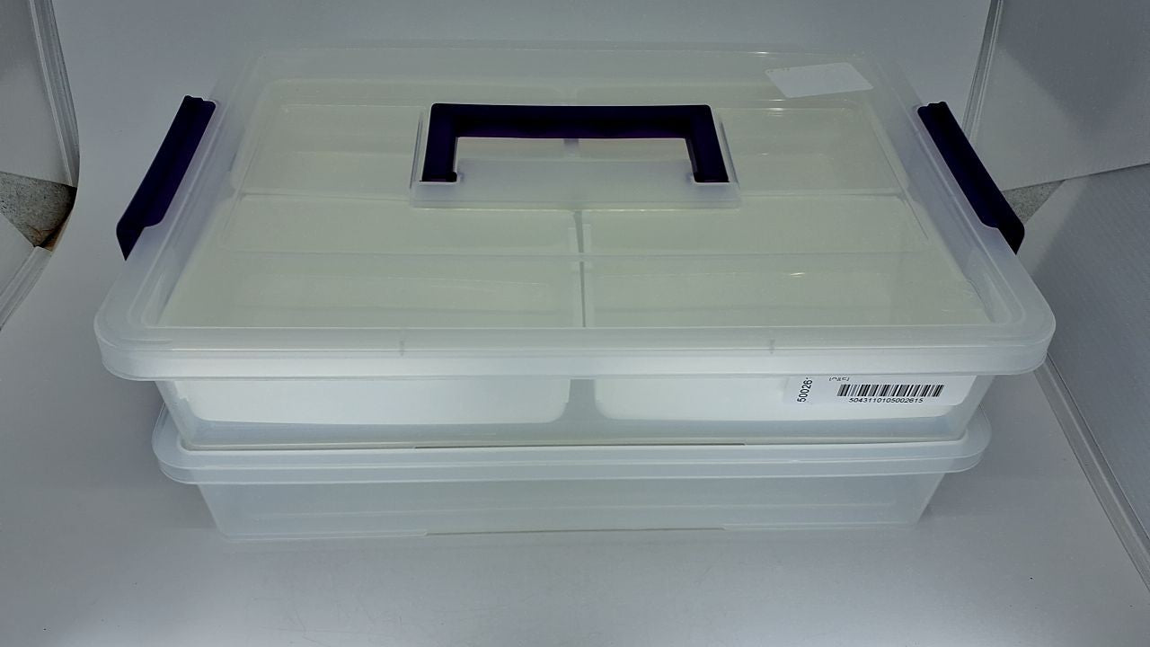 Stackable 9 Qt Clear Storage Bin w/ Lids, Ideal for Crafts & Organizing