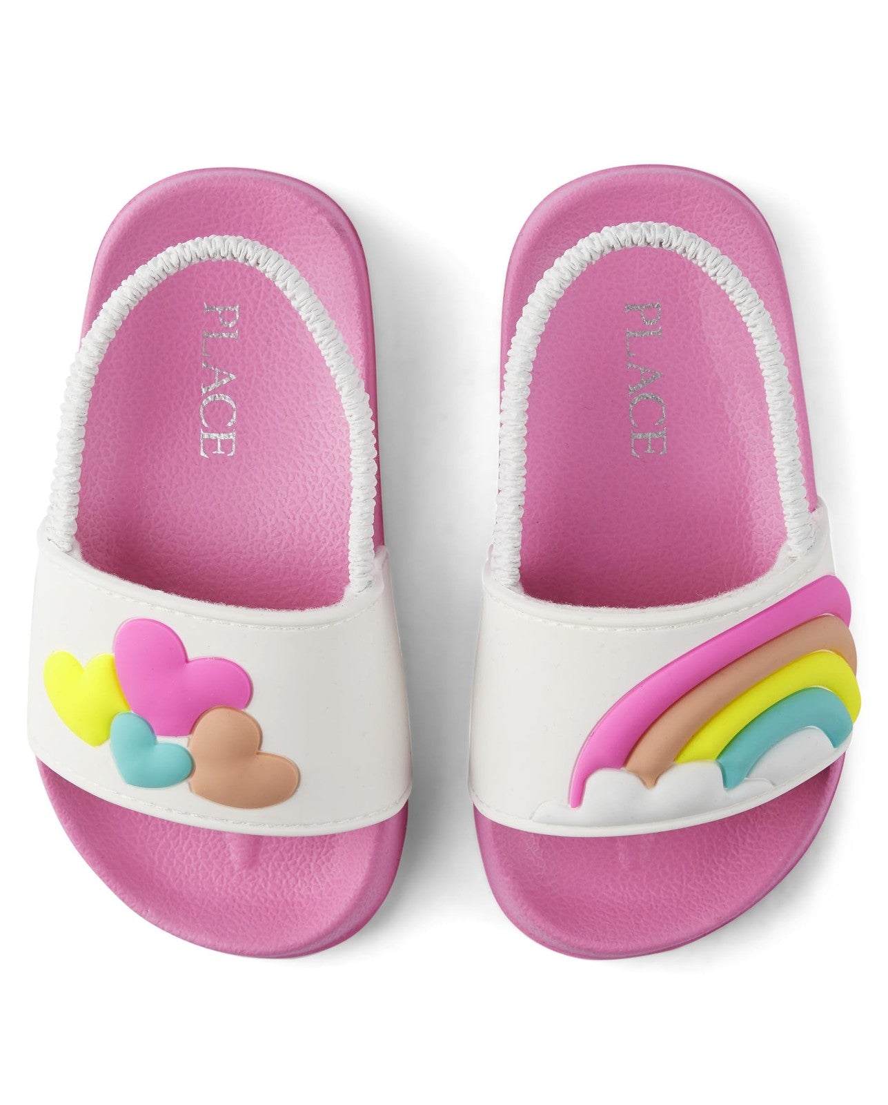 Baby Girls Toddler Slide Sandals w/ Backstrap, Rainbow Wave, Size 10