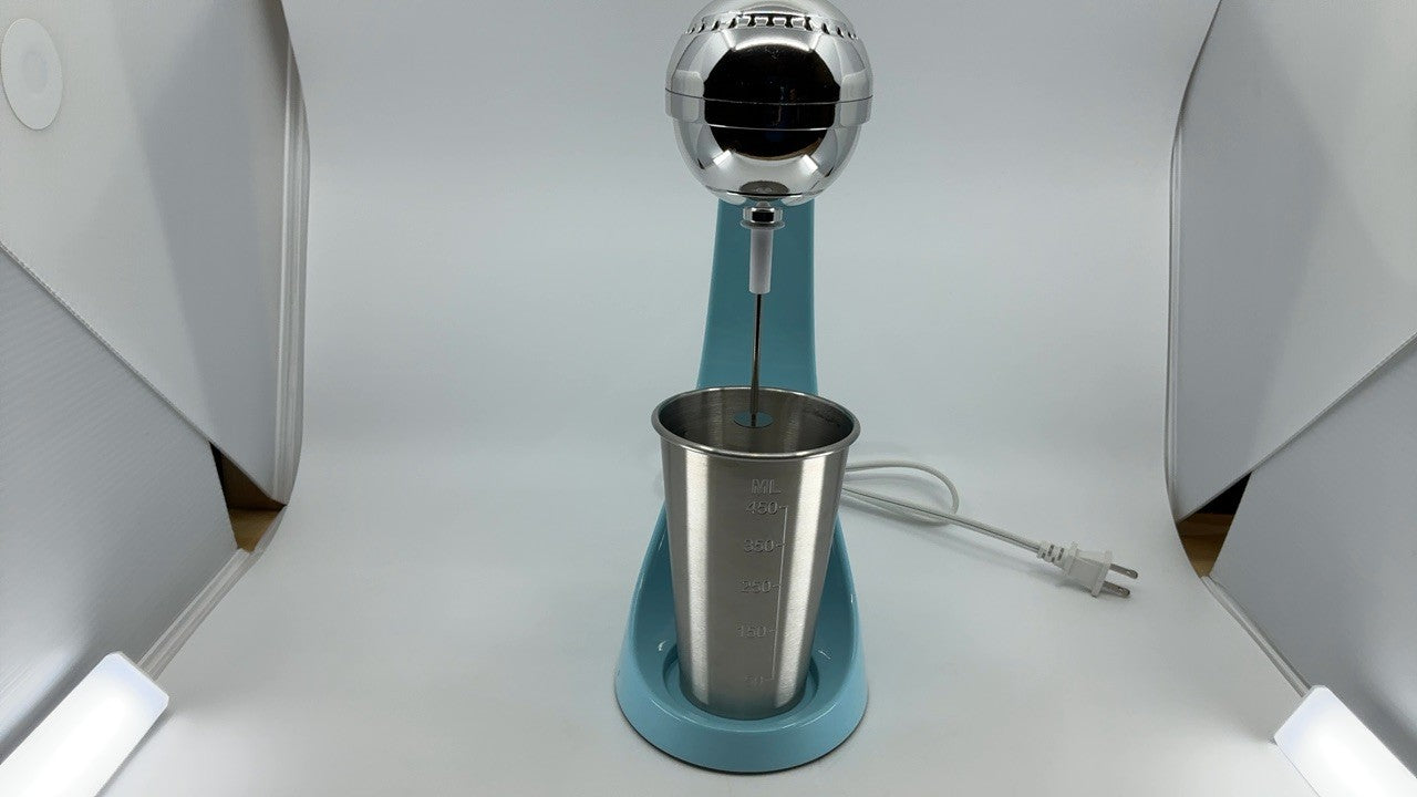Nostalgia Two-Speed Milkshake Maker w/ 16oz Stainless Steel Cup, Blue