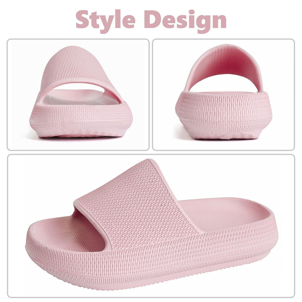 Kids Cloud Slides Pink 13 Little Kid Open Toe Sandals w/ Thick Sole