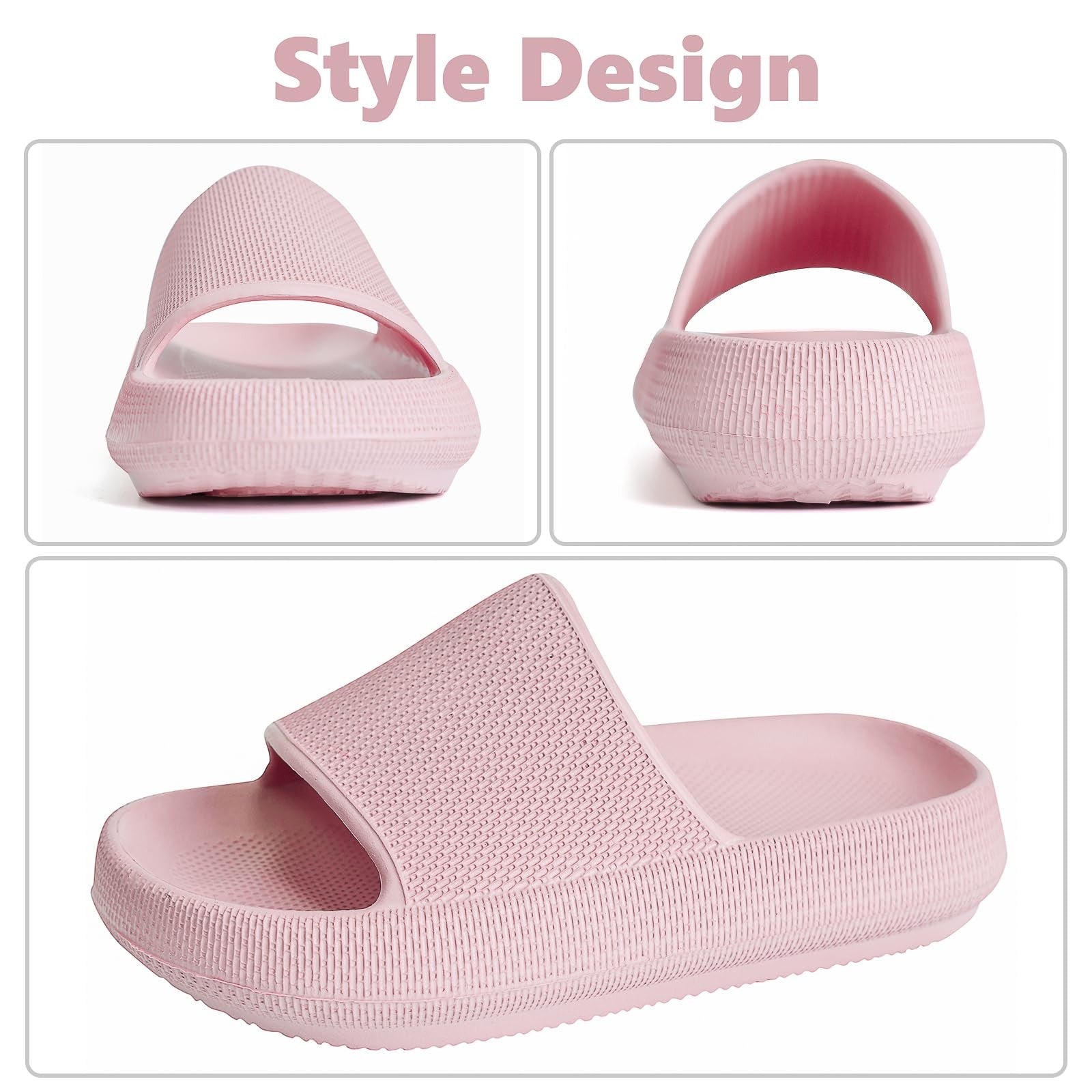 Kids Cloud Slides Pink 13 Little Kid Open Toe Sandals w/ Thick Sole