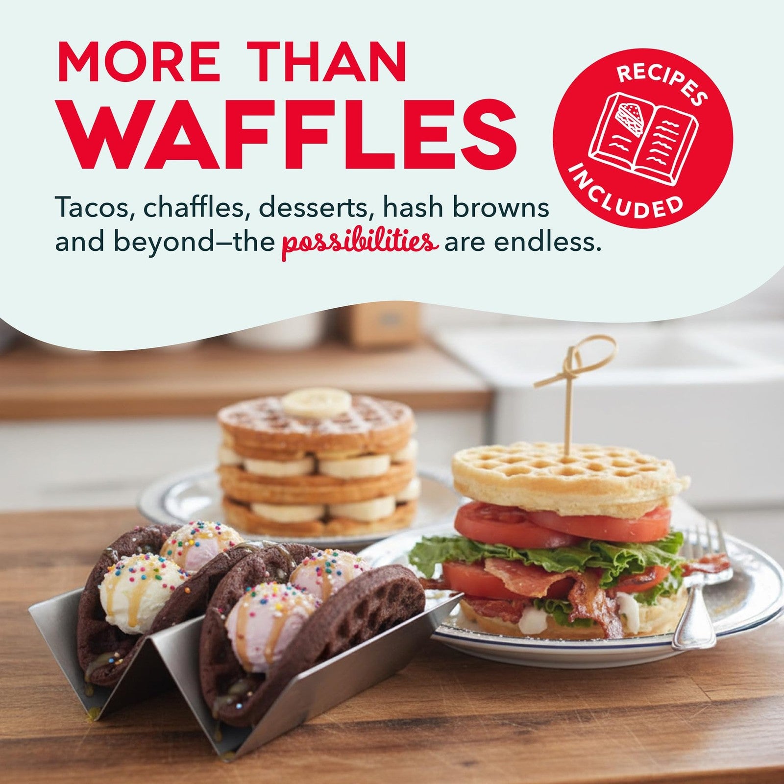 Mini Waffle Maker 4 In, DASH Nonstick Iron for Quick Breakfasts, Red